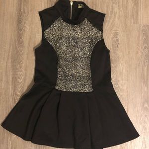 Black Glitter Top